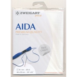 Aida mit 8 St./cm, naturweiß, Premium Pack 48x53 cm