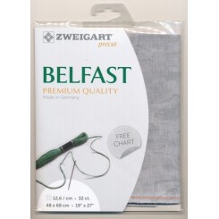 Zweigart Vintage Belfast Precut grau, 48x68 cm