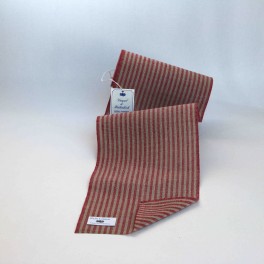 VH Leinenband mit dünnen Streifen, rot/natur - 16 cm breit