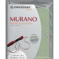 Zweigart Murano Mini Dots - grün m. weißen Punkten, Precut 48x68 cm