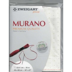 Zweigart Murano Mini Dots - weiß m. grünen Punkten