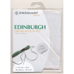 Zweigart Edinburgh hellsilber, Precut 48 x 68 cm