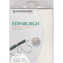Zweigart Edinburgh wei&szlig;/lurex, Precut 48x68 cm