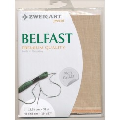 Zweigart Belfast hellmokka, Precut 48x68 cm