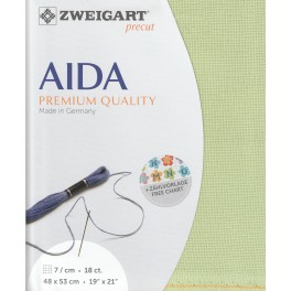Aida mit 7 St./cm, hellsilber, Precut 48x53 cm