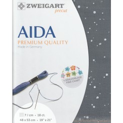 Aida Splash mit 7 St./cm, dunkelgrau, Precut 48x53 cm