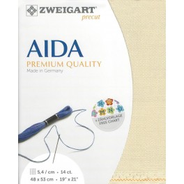 Aida mit 5,4 St./cm, platin, Precut 48x53 cm
