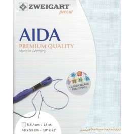 Aida mit 5,4 St./cm, flieder, Precut 48x53 cm
