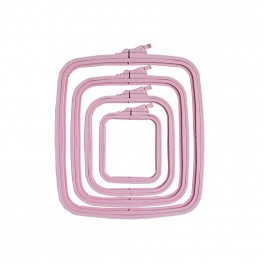 rechteckiger Plastik-Stickrahmen pink - 9,5 x 11 cm