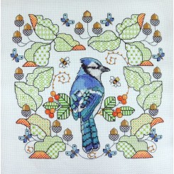 Blue Jay amongst the Oak leaves