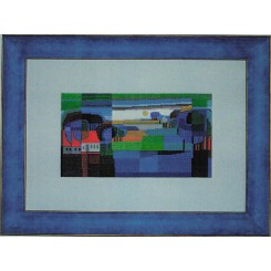 Landschaft in Blau