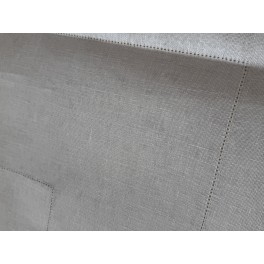 Mitteldecke wei&szlig;, 12-f&auml;diges Siebleinen, 100x100 cm mit Hohlsaumquadraten